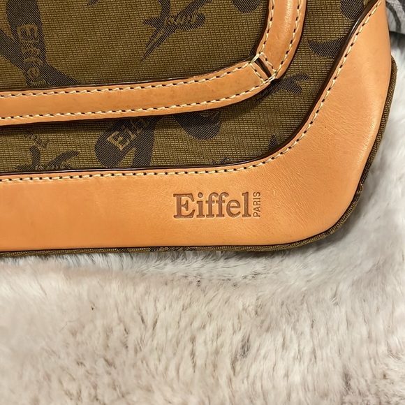 La Tour Eiffel Paris Two Tone Leather Shoulder Bag Purse - Picture 2 of 11